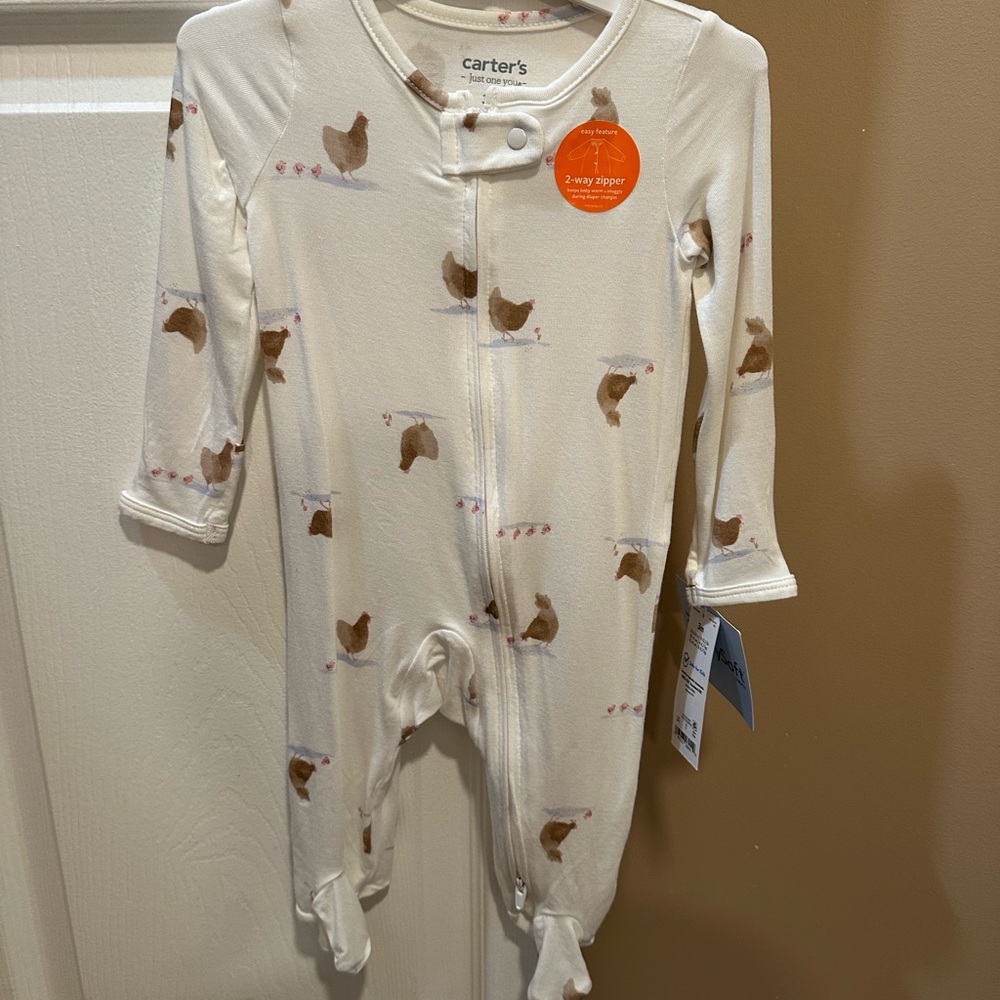 Carter's Cream and Brown Kids Footie